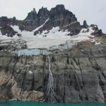 Icy south face of Cerro Castillo with the lagune